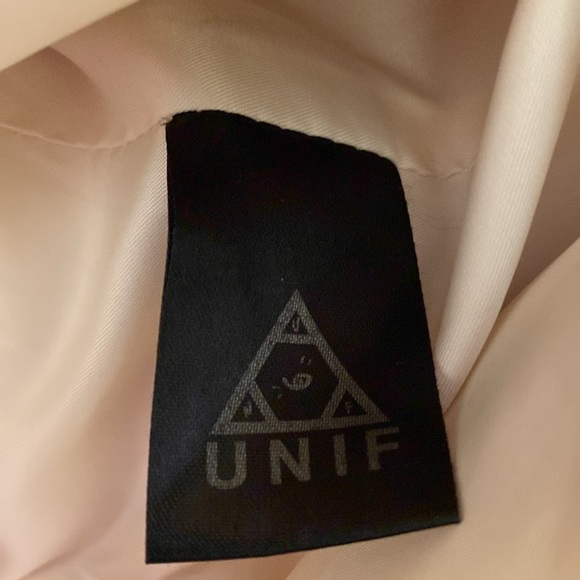 UNIF Off-White Teddy Jacket with Studded Sleeves - Picture 4 of 7